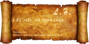 Lénárd Henriett névjegykártya